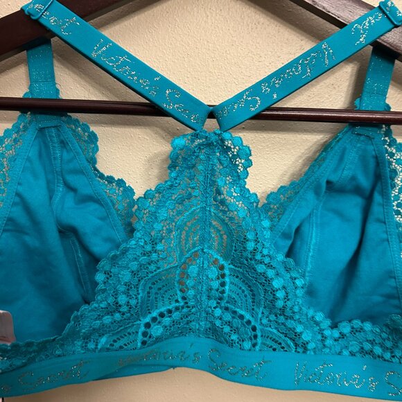 Victoria’s Secret Bralette Women’s Size XL Blue Wireless Front Closure - Picture 5 of 16